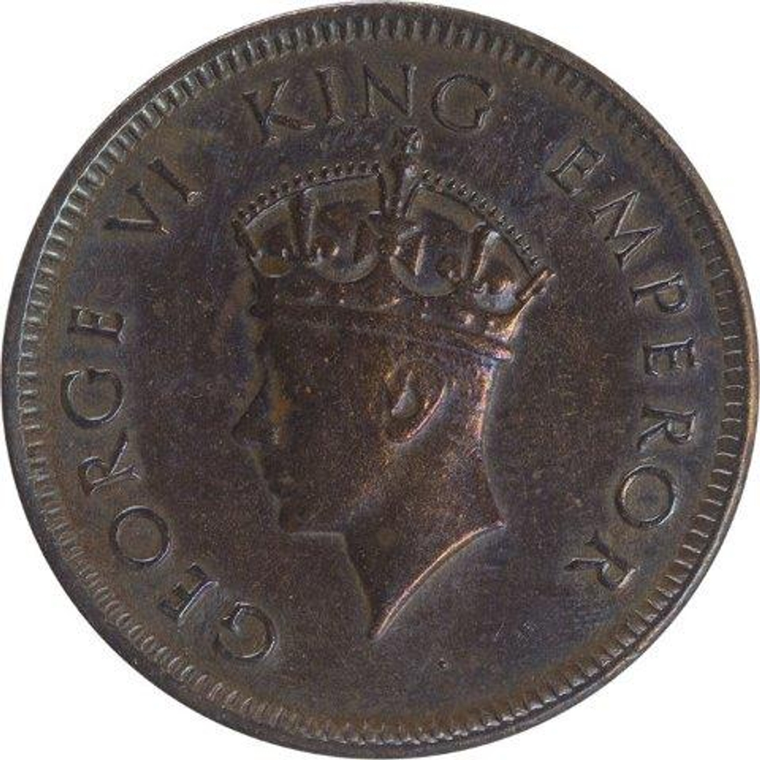 Bronze One Quarter Anna Coin of King George VI of Bombay Mint of