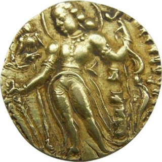 Gold Dinar Coin of Chandragupta III of Gupta Dynasty of Archer type.