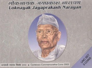 UNC Set of Loknayak Jayaprakash Narayan of 2002 of Republic India.