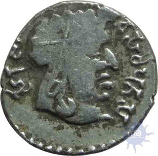 Silver Coin of King Siri Satakarni of Satavana Dynasty RaNo VaSiThaPuTaSa SiRi PuLuMaViSa Rare.