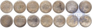 Silver One Rupee Coins of Victoria  Queen of 1862.