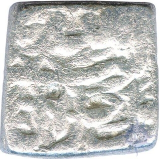 Silver Sqaure Rupee Coin of Jalal Ud Din Muhammad Akbar of Tatta Mint.