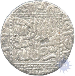 Silver Rupee Coin of  Akbar of Ahmadabad Mint.