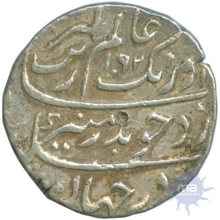 Silver Rupee Coin of  Aurangzeb Alamgir of Surat Mint.