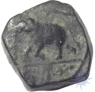 Copper Coin of Devaraya II of Vijayanagara Empire.