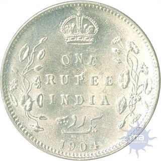 Silver Rupee of King Edward VII of Bombay Mint of 1904.