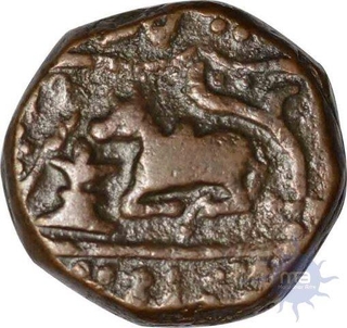 Copper half anna of indore in the name of shah alam II.