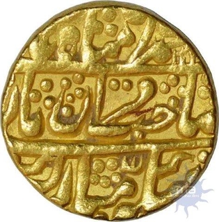 Gold Mohur of Sawai Japur In the Name of Muhammad Akbar II.