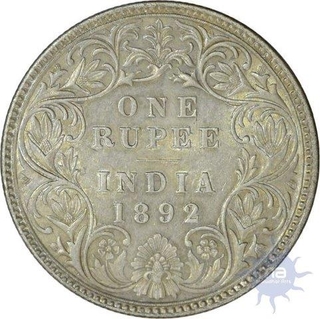 1892, Victoria Empress, Silver Rupee, Bombay Mint, C2/I, 'B' Raised, (PR#180), About Extremely Fine, Scarce.