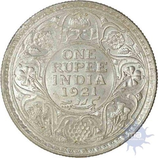 Silver Rupee of King George V of Bombay Mint of 1921.