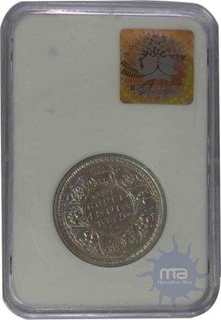 Silver One Rupee of King George VI of Bombay Mint of 1945.