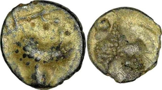 Potin Units of Two Coins of  Satakarni I of Satavahanas of Junner Region.