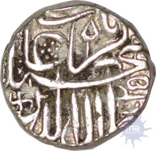 Silver Half  Rupee muhmmudi  of Akbar of Mulher mint.