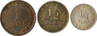 Set of Cupro Nickel and Bronze of Three Different Denominations of Goa of India Portuguese.