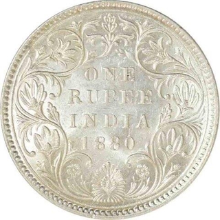 Silver Rupee of Victoria Empress of Bombay Mint of 1880.