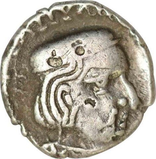 Silver Drachm Coin of Visvasena of Western Kshatrapas.