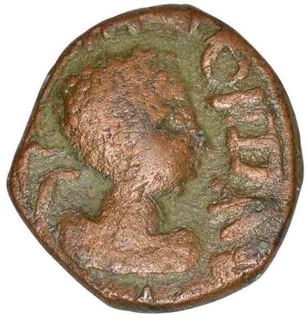 Copper Drachma of Kujula Kadphises of Kushan Dynasty.