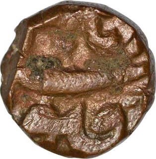 Copper Quarter Dam Coin of Akbar of Burhanpur Mint.