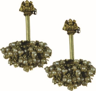 Gold Bugadi or Bangels from Maharashtra Region witt Basara pearls