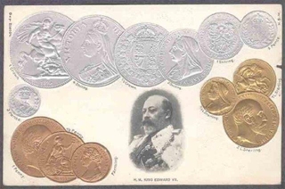 Coin Post Card of United Kingdomb of His Majesty King Edward VII.