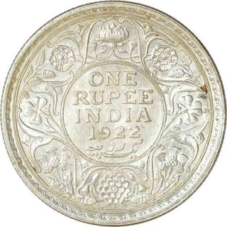 Silver One Rupee Coin of King George V of Bombay Mint of 1922.