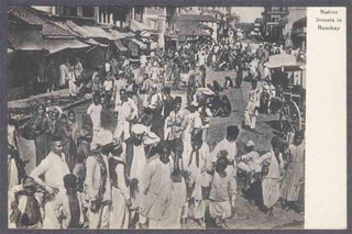 Picture Post Card of Native Streets in Bombay.