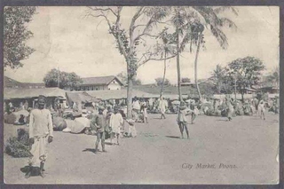 Picture Post Card of City Market Poona.