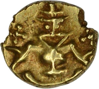 Gold Fanam Coin  of Krishnaraja Wodeyar III of Mysore State.