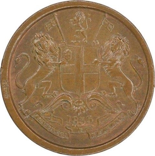 Copper One Twelfth Anna Coin  of East India Company of Madras Mint of 1835.