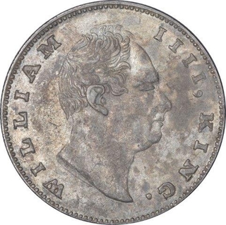 Silver One Rupee Coin of King William IIII of Calcutta Mint of 1835.