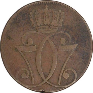 Copper One Skilling  of Christian VII of Denmark.