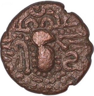 Copper Dramma Coin of Chalukyas of Gujarat.