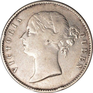 Silver Rupee Coin of Victoria Queen of Calcutta Mint of 1840.