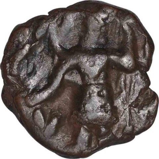 Copper Coin of Vasudeva I of Kushan Dynasty .