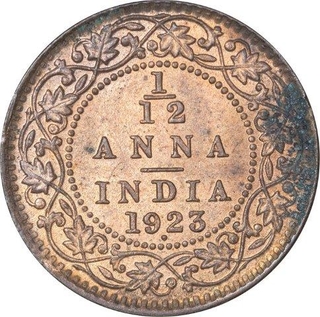 Bronze One Twelfth Anna Coin of King George V of Bombay Mint of 1923.