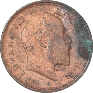 Copper Half Pice Coin of King Edward VII of Calcutta Mint of  1906.