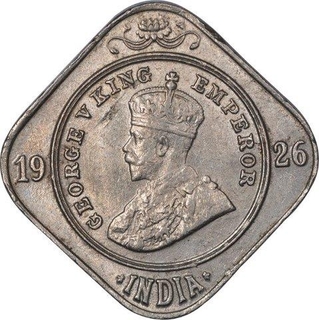 Copper Nickel Two Annas Coin of King George V of  Bombay Mint of 1926.