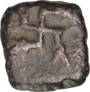 Copper Coin of Ujjaini Region with Swastik Symbol.