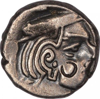 Silver Drachma coin of Bhatradaman of Western Kshatrapas.