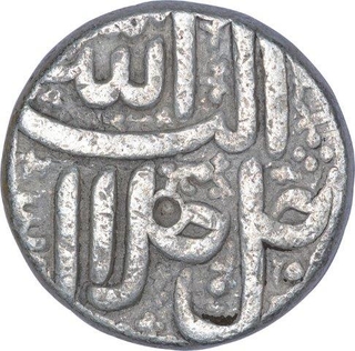 Silver Rupee coin of Akbar of Ahmadabad mint of Farwardin Month.