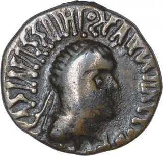 Silver Drachma Coin of Apollodotous II of Indo Greek.