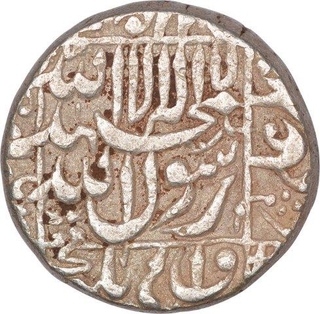 Silver One Rupee Coin of Shah Jahan of Surat Mint.