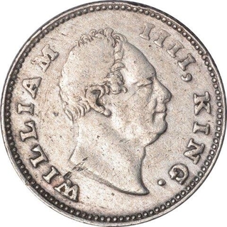 Silver Quarter Rupee Coin of King William IIII of Calcutta Mint of 1835.