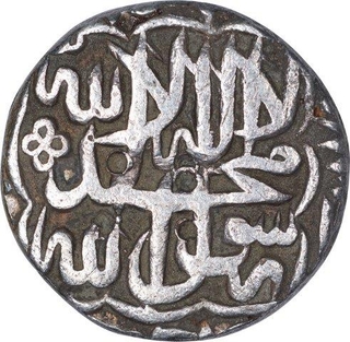 Silver One Rupee Coin of Akbar of Kalima Type.