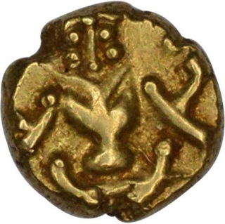 Gold Fanam Coin of Kanteerava Narasaraja Wadiyar I of  Mysore Kingdom.