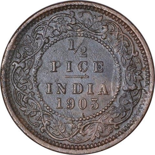 Copper Half Pice Coin of King Edward VII of Calcutta Mint of 1903.