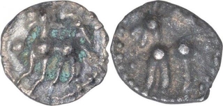 Silver Quarter Tara Coins of Devaraya I of Vijayanagara Empire.