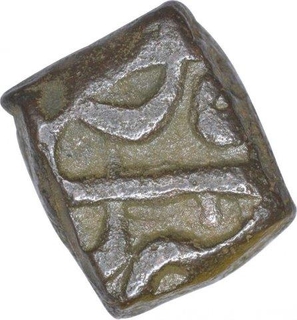 Copper Half Fulus Coin of Akbar of Ujjain Mint.