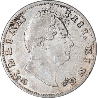 Silver One Rupee Coin of King William IIII of Bombay Mint of 1835.