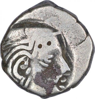 Silver Drachma Coin of Rudrasena II of Western Kshatrapas.